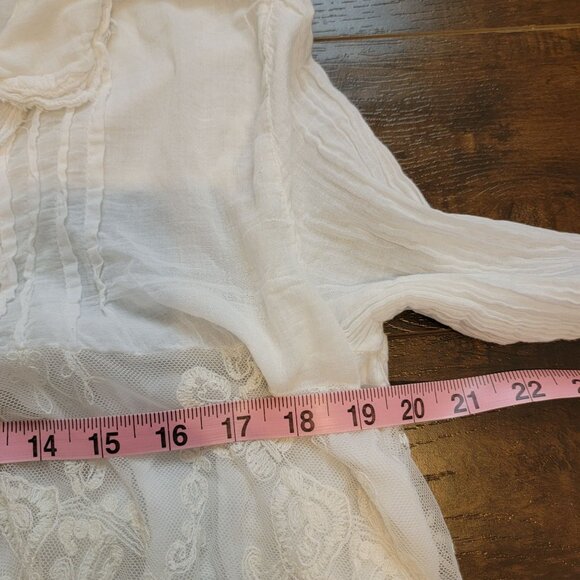 Free People x Tricia Fix Blouse Women S Boho Chic Whimsical Renaissance Medieval - Picture 7 of 8